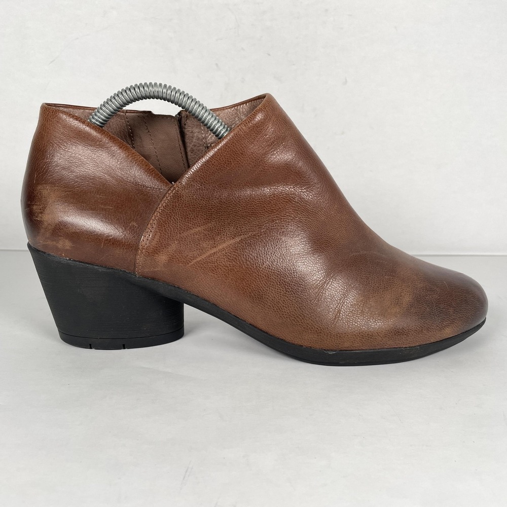 Dansko Raina Shoes Womens Size 41 Brown Leather Ankle Booties Side Zip Comfort